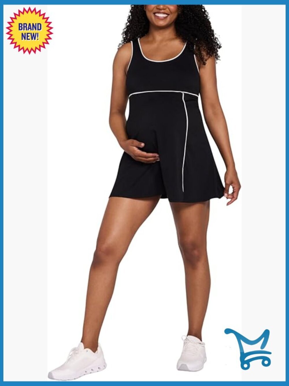 Maternity Tennis Dress with Built-in Shorts and Pockets